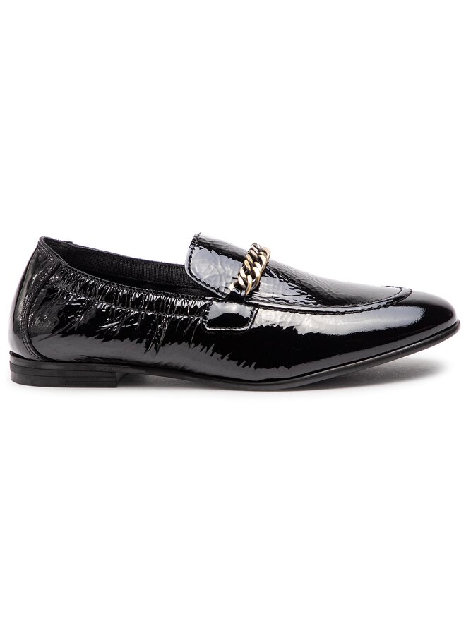 Tommy Hilfiger Slipper Tommy Hilfiger Rubberized Chain Loafer FW0FW03763 Schwarz