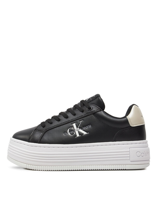 Calvin Klein Jeans Αθλητικά Calvin Klein Jeans Bold Platf Low Lace Lth Ml Mtl YW0YW01516 Μαύρο