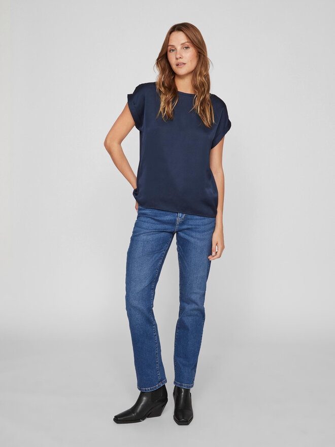 Vila Vila Camiseta Ellette 14059563 Azul marino Regular Fit