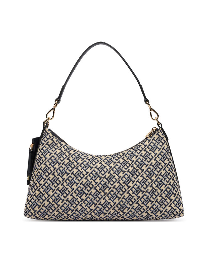 Tommy Hilfiger Handtasche Tommy Hilfiger Th Icon Shoulder Bag Jacquard AW0AW18907 Dunkelblau