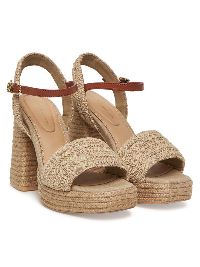 Tommy Hilfiger Espadrilles Tommy Hilfiger Rope Heel Platform Sandal FW0FW08425 Bézs