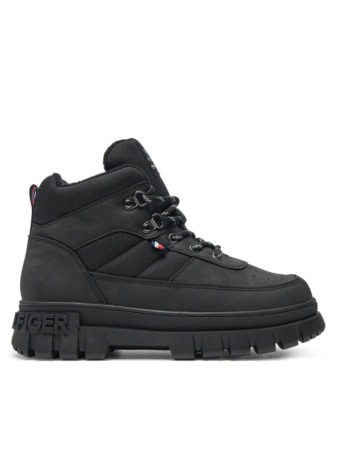 Tommy Hilfiger Μποτίνια Tommy Hilfiger Lace-Up Bootie T3X5-33707-1492 S Μαύρο