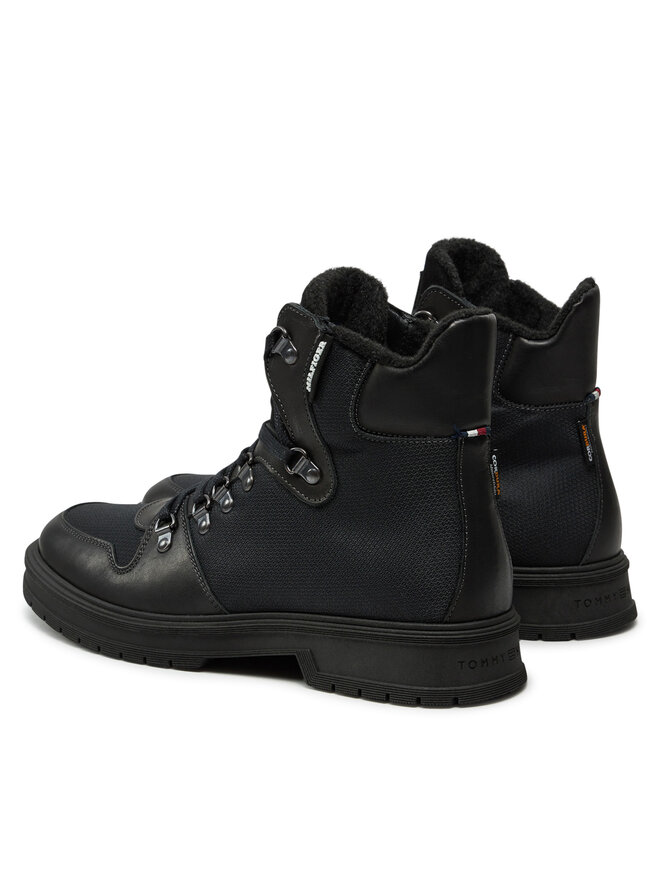 Tommy Hilfiger Schnürschuhe Tommy Hilfiger Hilfiger Warm Cordura Mix Boot FM0FM05180 Schwarz