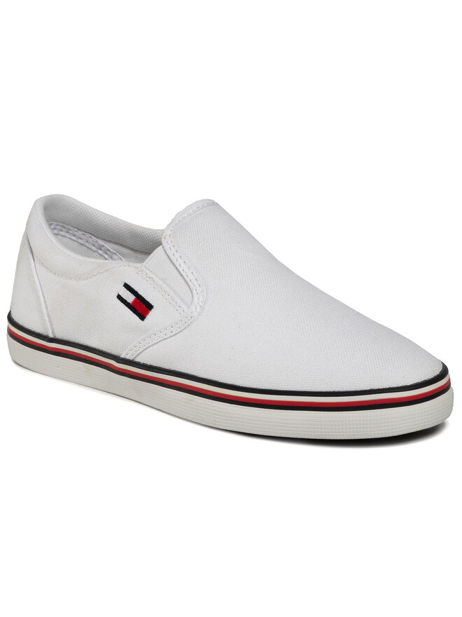 Tommy Jeans Sneakers aus Stoff Tommy Jeans Essential Slip On Sneaker EN0EN00782 Weiß