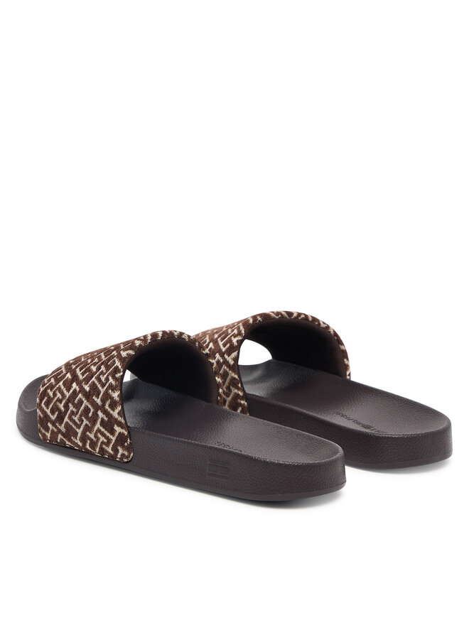 Tommy Hilfiger Pantoletten Tommy Hilfiger Th Monogram Pool Slide FW0FW09611 Braun