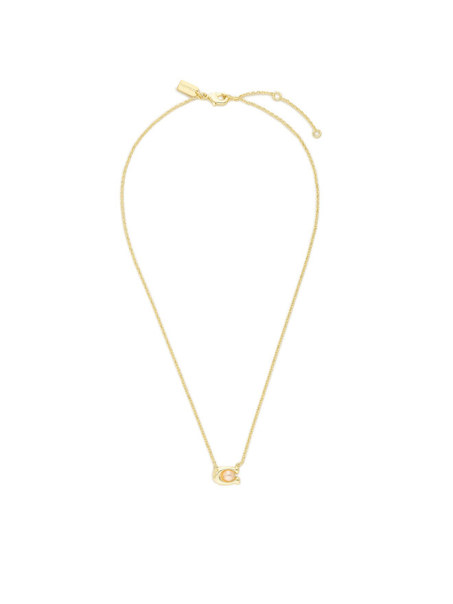 Coach Nyaklánc Coach Pearl Signature C Pendant Necklace 37341916GLD651 Arany