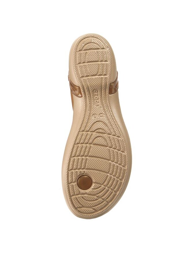 Crocs Sandály Crocs Isabella T-Strap 202467 Hnědá