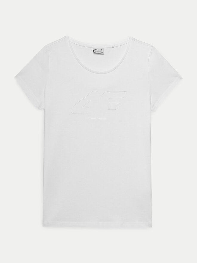 4F 4F Marškinėliai 4FWMM00TTSHF1846 Balta Slim Fit