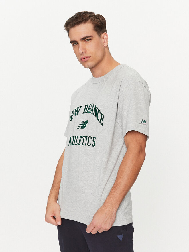 New Balance New Balance Marškinėliai Athletics Varsity Graphic T-Shirt MT33551 Pilka Regular Fit
