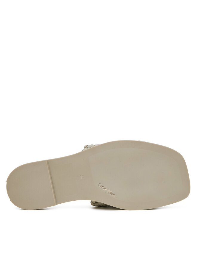 Calvin Klein Pantoletten Calvin Klein Flat Slide Latt HW0HW02143 Beige