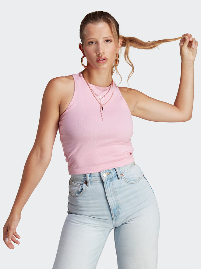 adidas adidas Bluse Adicolor Essentials Rib Tank Top IB9108 Rosa Slim Fit