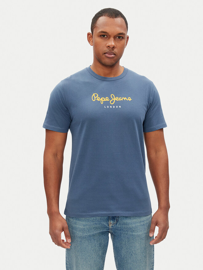 Pepe Jeans Pepe Jeans Marškinėliai Eggo N PM508208 Mėlyna Regular Fit