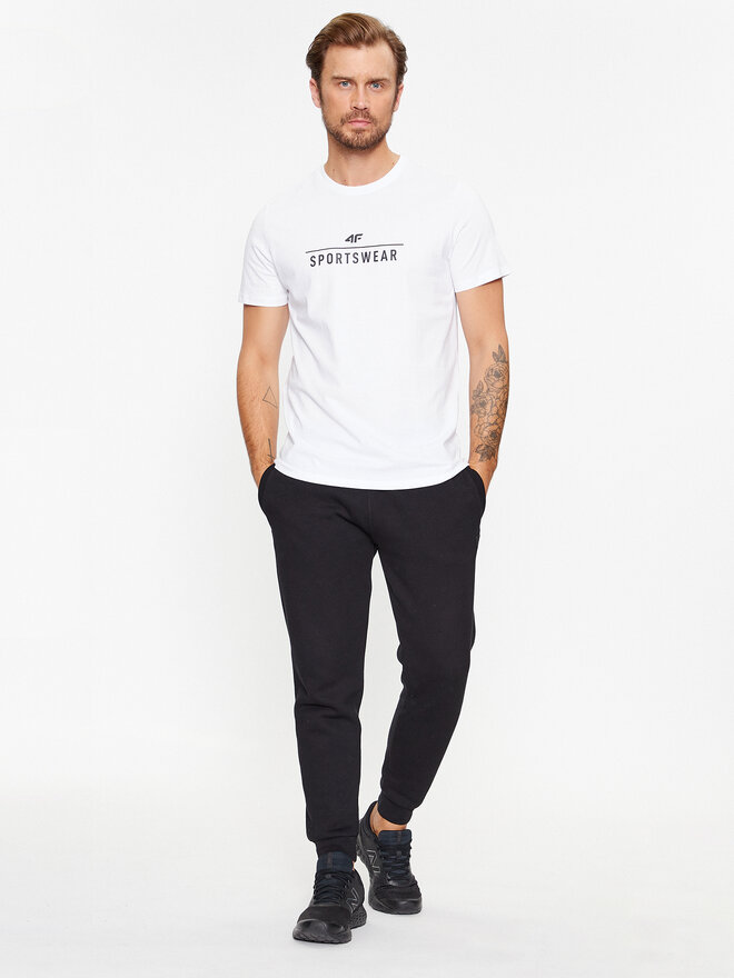 4F 4F Camiseta 4FAW23TTSHM0878 Blanco Regular Fit
