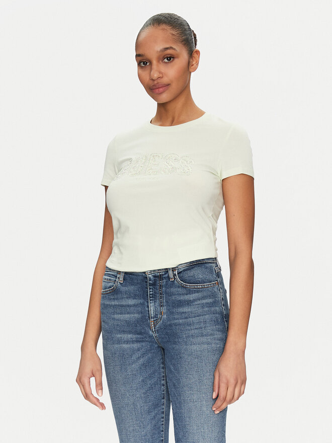Guess Guess Футболка W5GI04 J1314 Жовтий Slim Fit