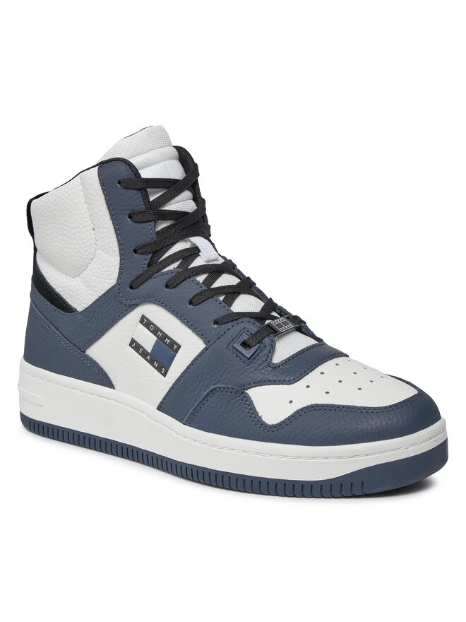 Tommy Jeans Sneakersy Tommy Jeans Tjm Retro Basket Sneaker Mid EM0EM01401 Granatowy