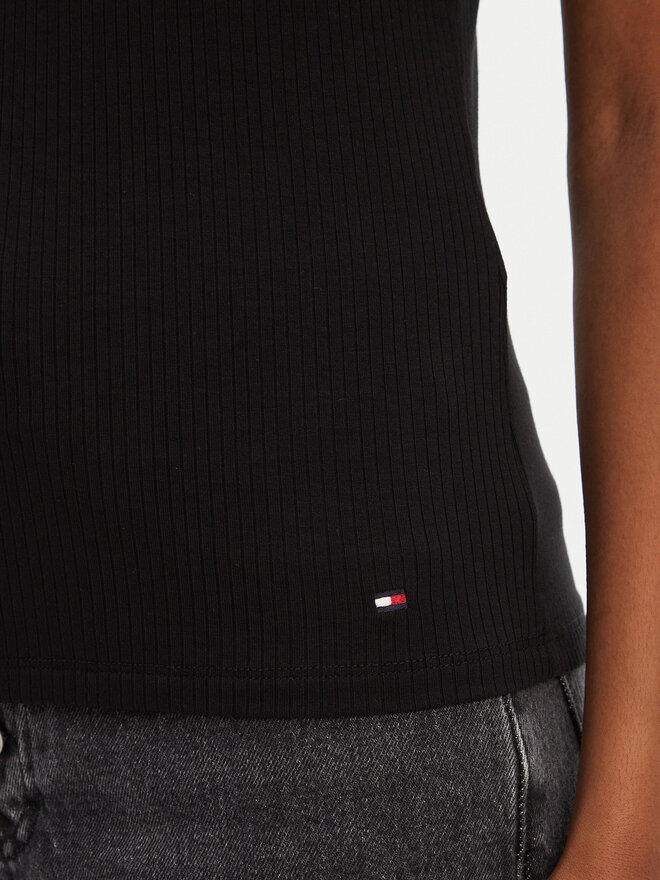 Tommy Hilfiger Tommy Hilfiger Marškinėliai WW0WW45731 Juoda Slim Fit