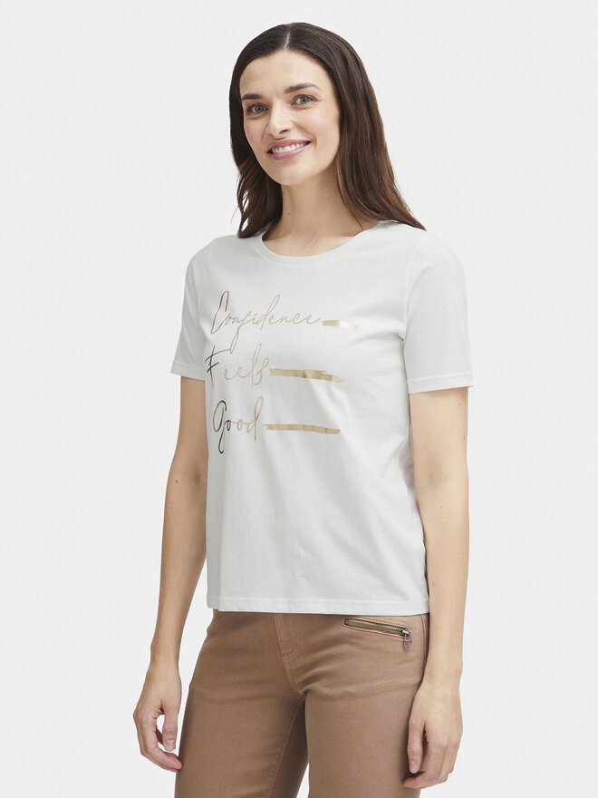Fransa Fransa T-Shirt 20613424 Λευκό Regular Fit