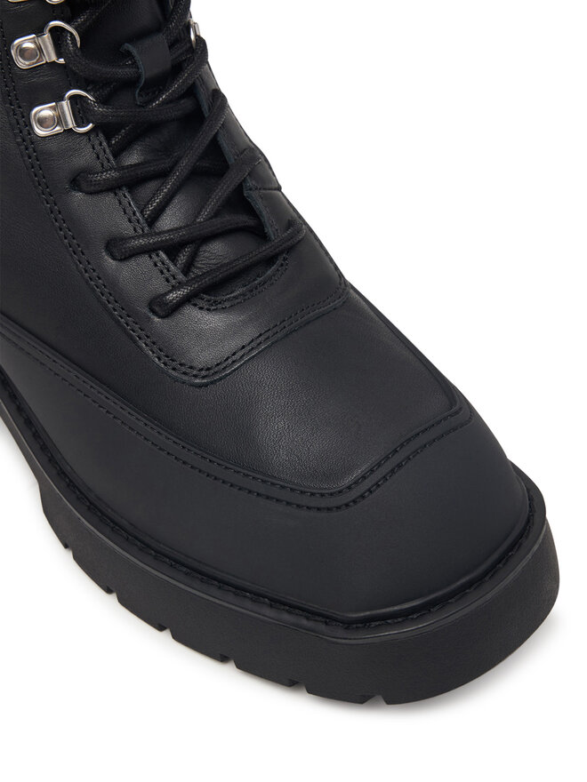 Calvin Klein Schnürschuhe Calvin Klein Chunky Hiking Lup Boot Lth Wl Em HW0HW03204 Schwarz