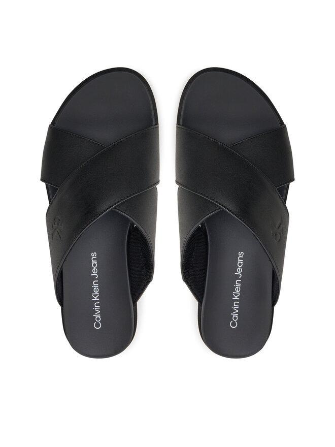 Calvin Klein Jeans Klapki Calvin Klein Jeans Flatform Cross Mg Uc YW0YW01349 Czarny