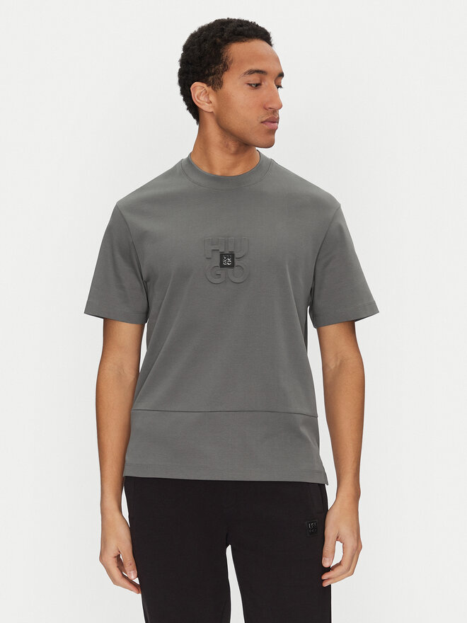 HUGO HUGO Marškinėliai Debostac 50535499 Pilka Relaxed Fit