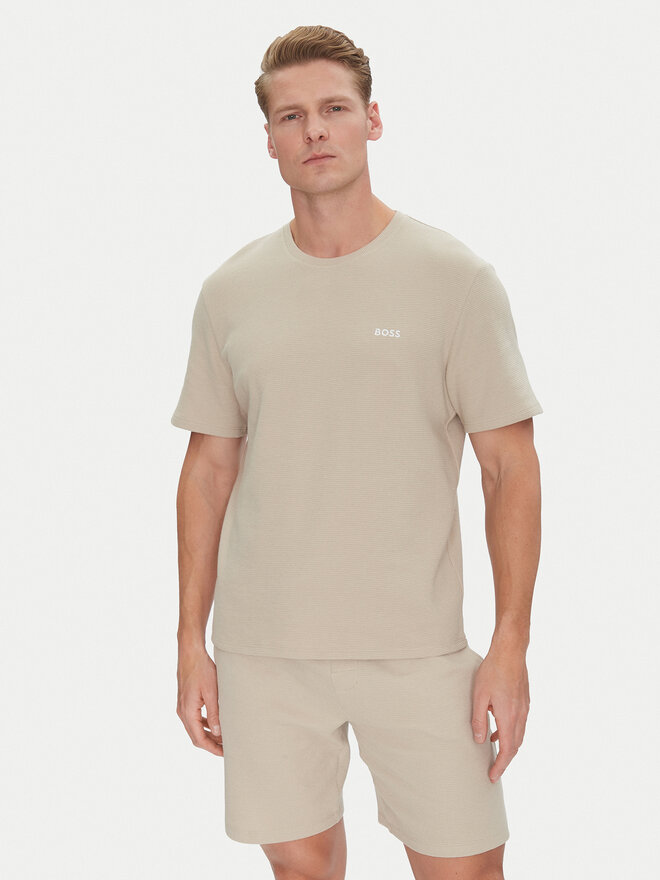 BOSS BOSS Футболка Waffle 50535891 Бежевий Regular Fit