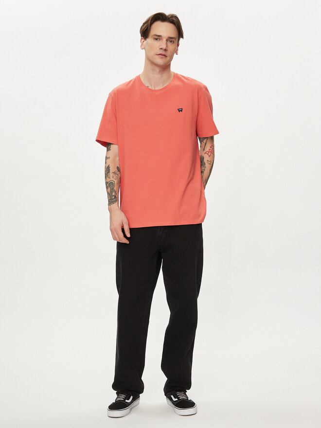 Wrangler Wrangler Marškinėliai Sign Off 112350437 Raudona Regular Fit
