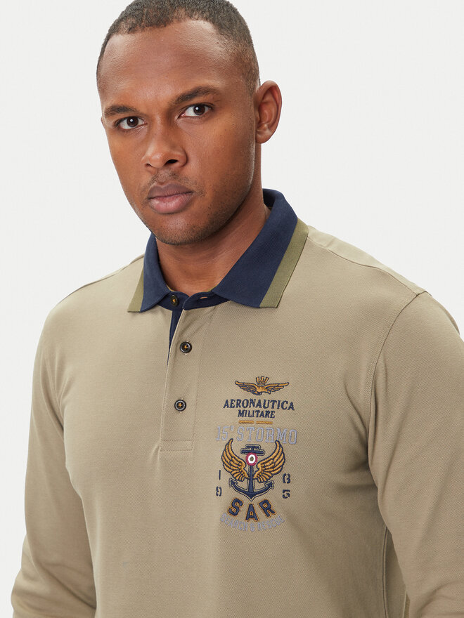 Aeronautica Militare Aeronautica Militare Poloshirt 252PO1896UP00173 Khakifarben Regular Fit