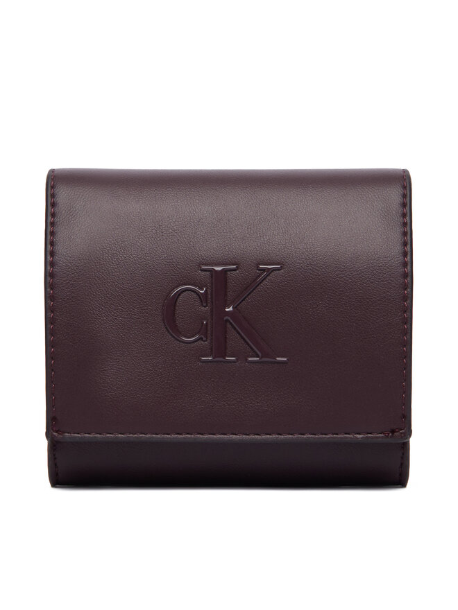 Calvin Klein Geldbörse Calvin Klein Bold Ck Medium Bifold LV04F1156G Dunkelrot