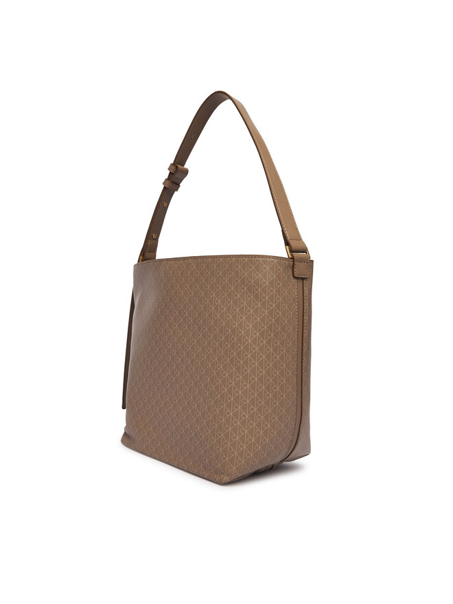 Calvin Klein Handtasche Calvin Klein Emblem Aop Medium Bucket LV04F3365G Beige