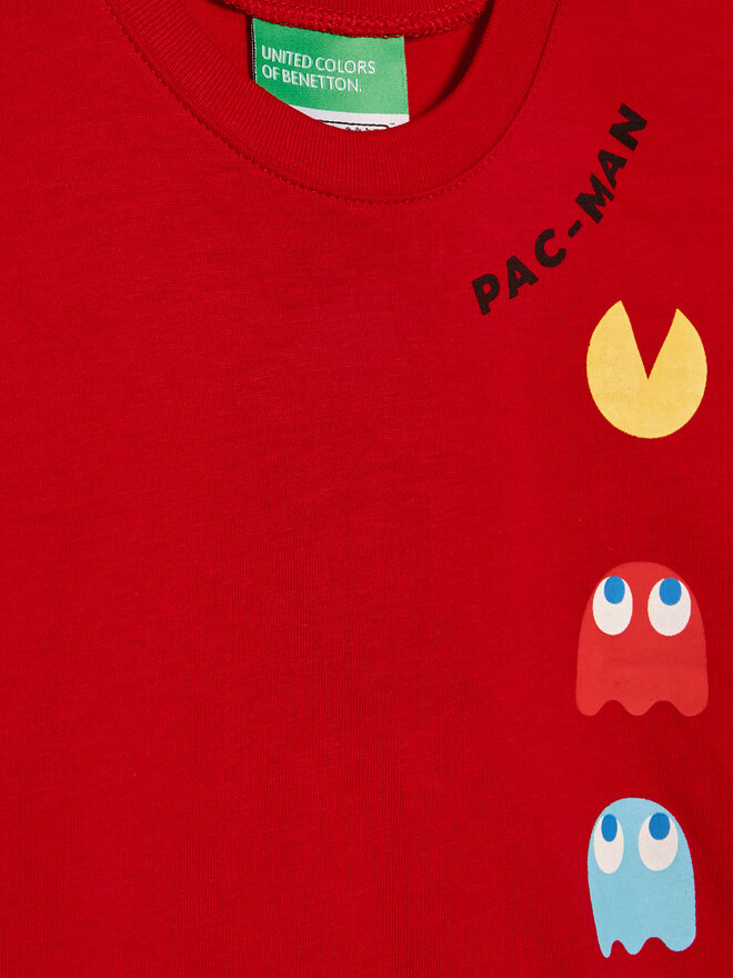 United Colors Of Benetton United Colors Of Benetton Póló PAC-MAN 3096G102F Piros Regular Fit