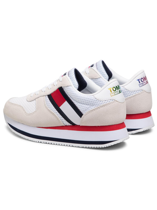 Tommy Jeans Laisvalaikio batai Tommy Jeans Flatform Runner EN0EN01357 Balta