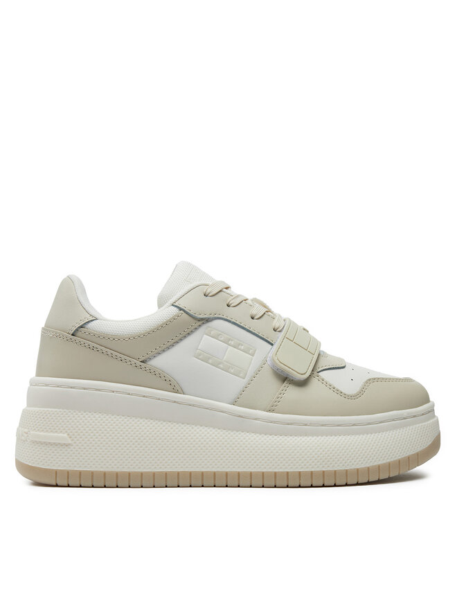 Tommy Jeans Laisvalaikio batai Tommy Jeans Tjw Retro Basket Flatform Velcro EN0EN02573 Écru
