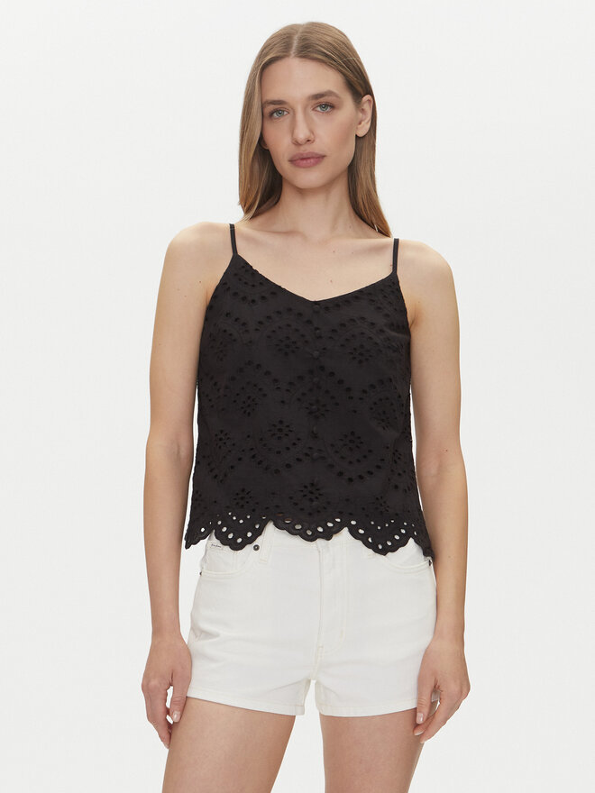 Pieces Pieces Marškinėliai Vilde 17156563 Juoda Regular Fit