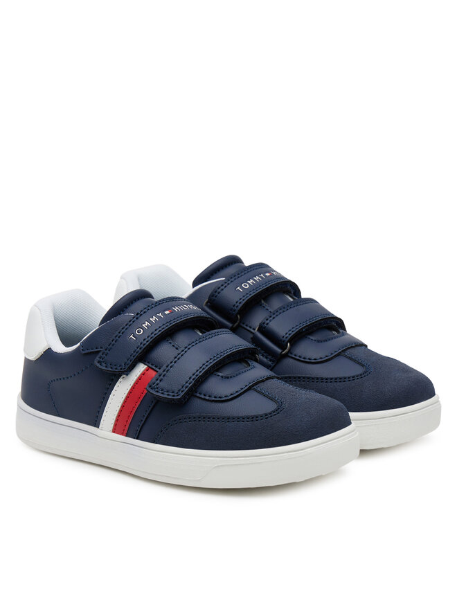 Tommy Hilfiger Sportcipők Tommy Hilfiger Stripes Low Cut Lace Velcro Sneaker T1X9-33840-1269 S Sötétkék