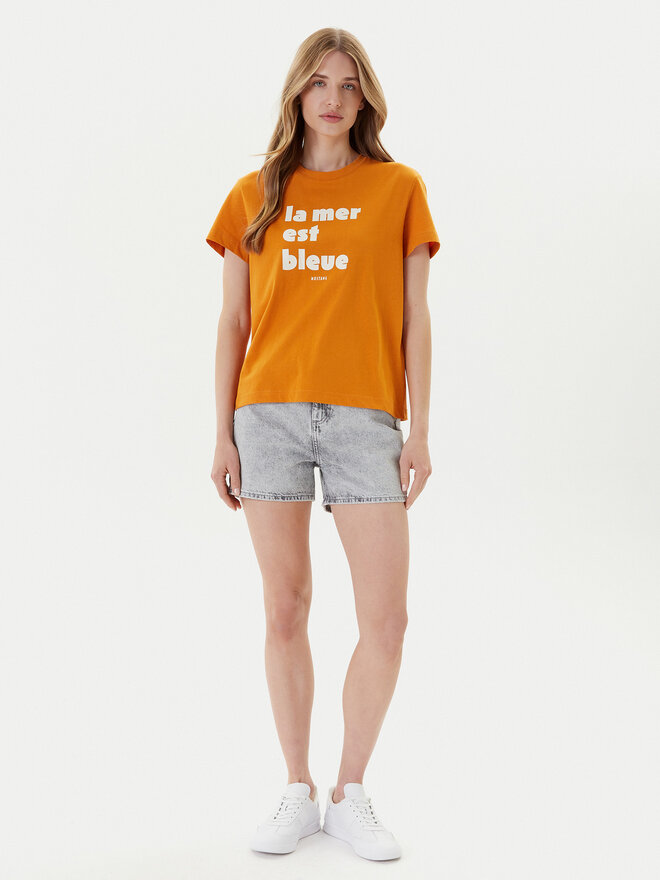 Mustang Mustang Camiseta Floris 1016157 Naranja Relaxed Fit