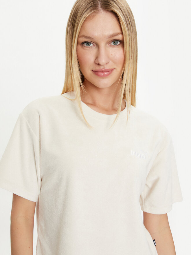 Puma Puma Camiseta Ess Elevated 677947 Écru Regular Fit