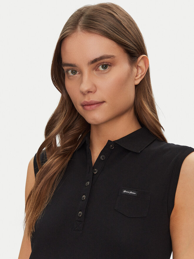 Guess Jeans Guess Jeans Poloshirt W5GP24 KCYR1 Schwarz Regular Fit