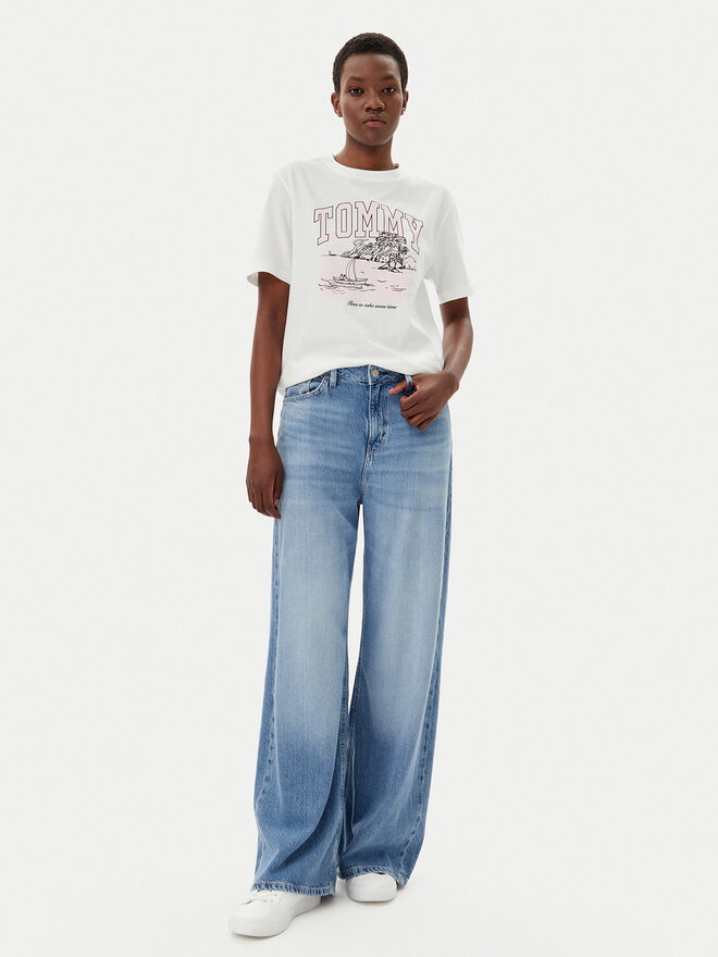 Tommy Jeans Tommy Jeans Marškinėliai Tonal Tropics DW0DW21343 Écru Relaxed Fit