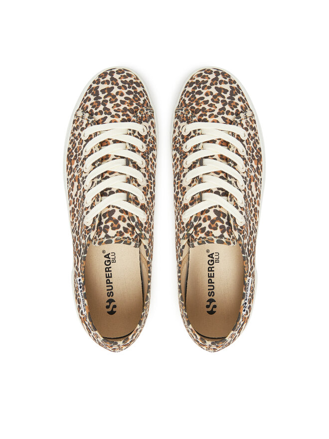 Superga Snīkeri Superga Platform Leopard Print Brūns