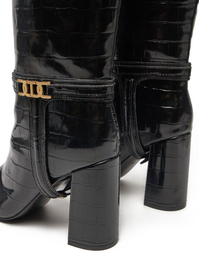 TWINSET Kozačky TWINSET 242TGT040 Černá