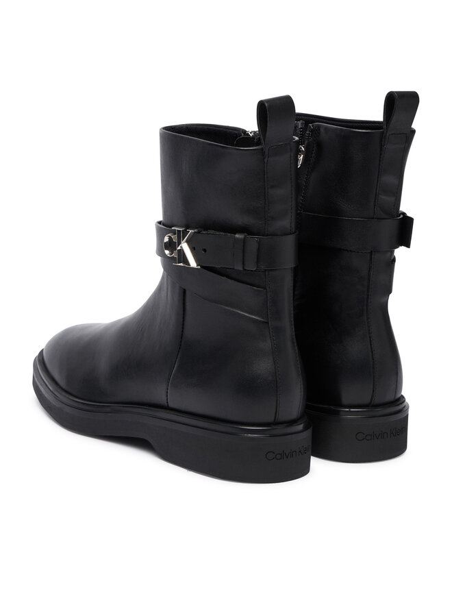 Calvin Klein Aulinukai Calvin Klein Ankle Boot W/ Metal Logo HW0HW02663 Juoda