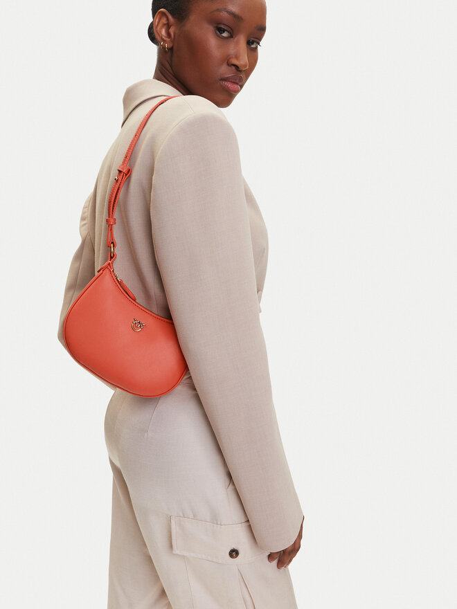 PINKO Handtasche PINKO Half Moon Baby PE 25 PLTT 103538 A0F1 Korallenfarben