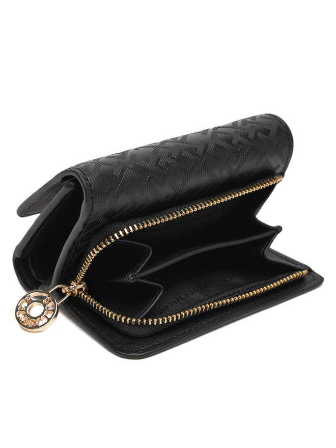Tommy Hilfiger Veľká dámska peňaženka Tommy Hilfiger Th Distinct Trifold Wallet Mono AW0AW17257 Čierna
