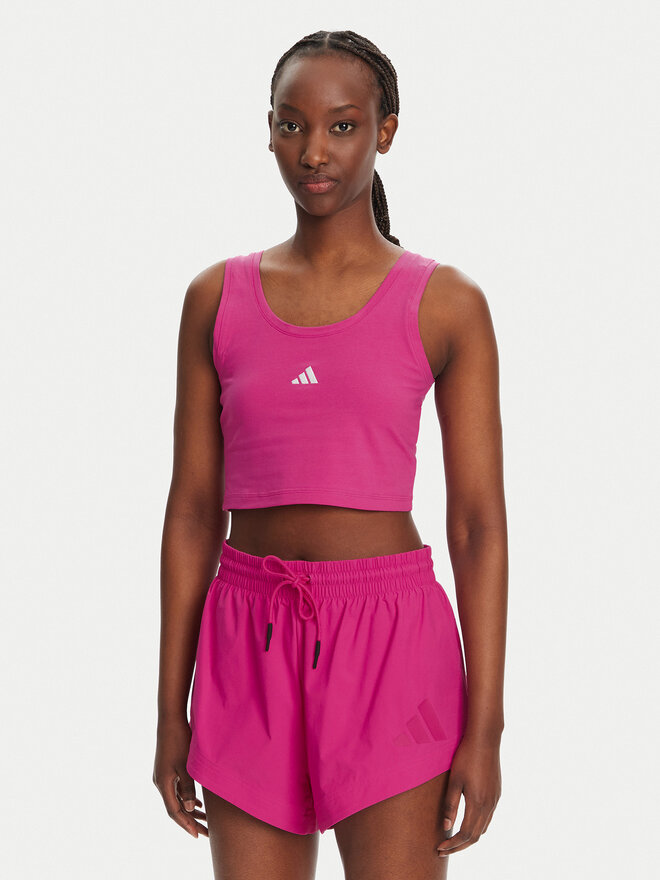 adidas adidas Marškinėliai Essentials Small Logo JP4792 Rožinė Slim Fit