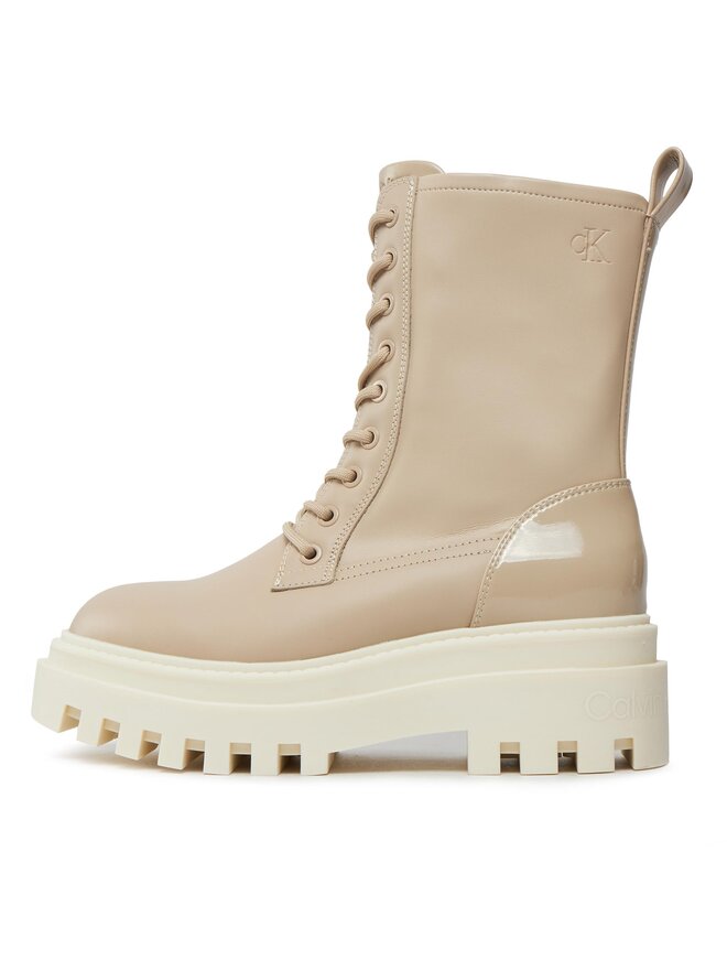 Calvin Klein Jeans Schnürstiefeletten Calvin Klein Jeans Chunky Laceup Lth Mg Sat YW0YW01285 Beige
