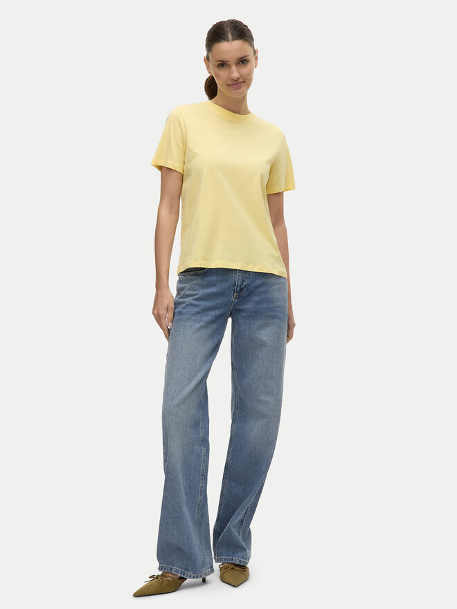 Vero Moda Vero Moda Marškinėliai Paulina 10316991 Geltona Regular Fit