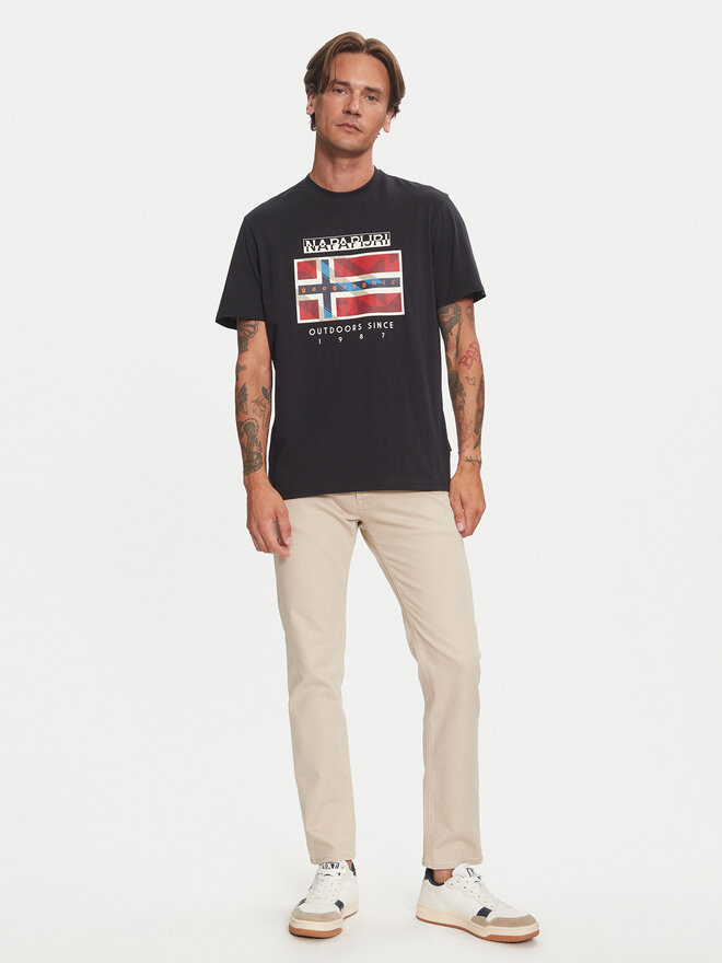 Napapijri Napapijri Camiseta S-Dorees NP0A4IBE Negro Regular Fit