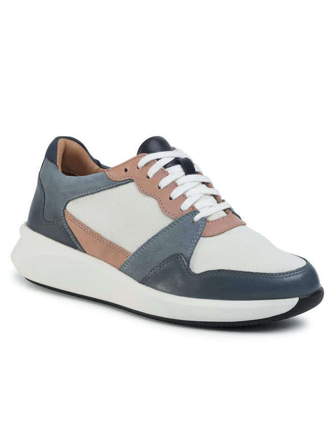 Clarks Un Rio Tie: Zapatillas Deportivas De Cuero Azul Para Mujer