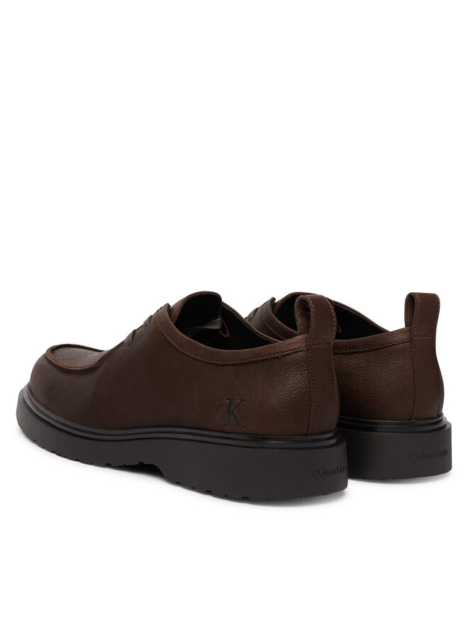 Calvin Klein Halbschuhe Calvin Klein Combat Apron Laceup Tu Lth HM0HM02245 Dunkelbraun