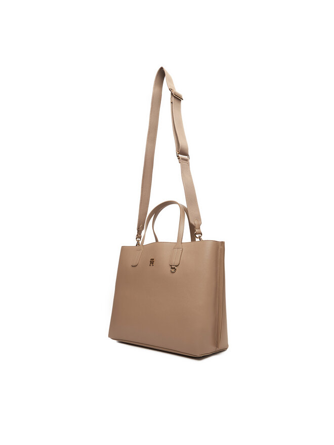 Tommy Hilfiger Ročna torba Tommy Hilfiger Th Distinct Satchel AW0AW17463 Bež